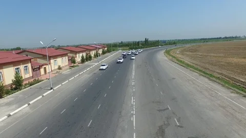 The drone observes cars. Stock Footage 90404202