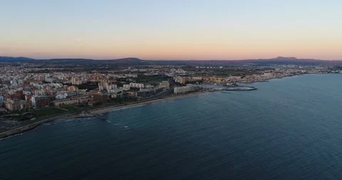 Drone - Ocean, Buildings, Beach Stock Footage 91706036