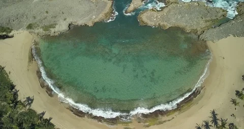 Drone Ocean Cove Stock Footage 114347363