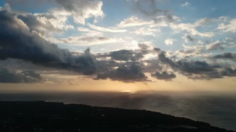 Drone Of Ocean Waves Crushing On Beach Landscape on The Sunset on Bali Vídeos de archivo 133629927