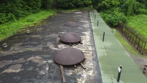 Drone of one of the artillery blocks of Le Fort Wagner 库存影片 251290136