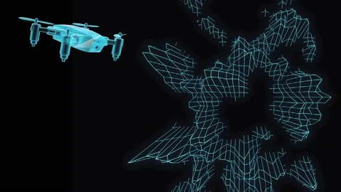 Drone Operate Survey Mapping Photogrammetry Industry Stock Footage 150104131