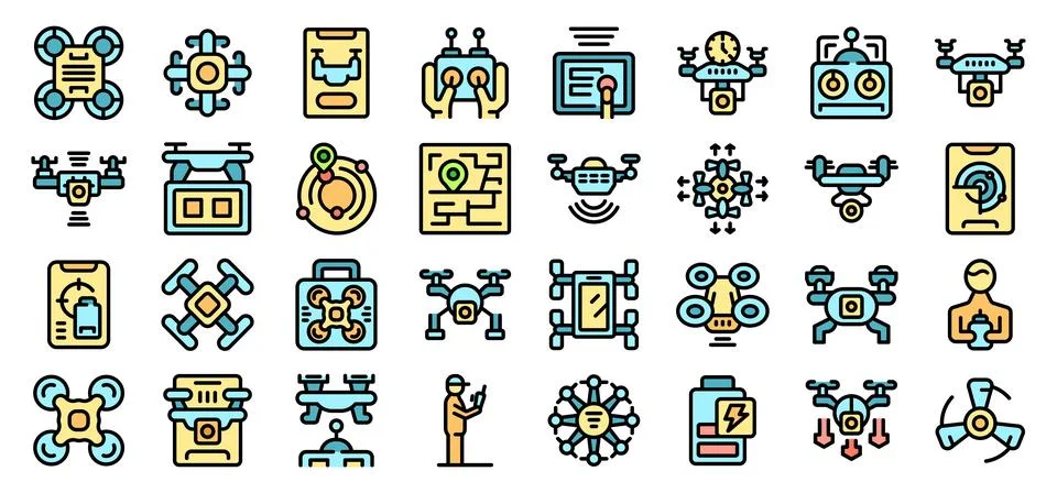 Drone operating system showing remote control and delivery service Stock Illustration