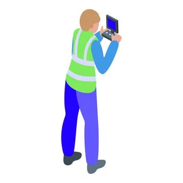 Drone operator controlling unmanned aerial vehicle with remote control Stock Illustration