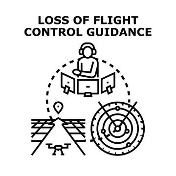 Drone operator experiencing loss of flight control guidance Stock Illustration