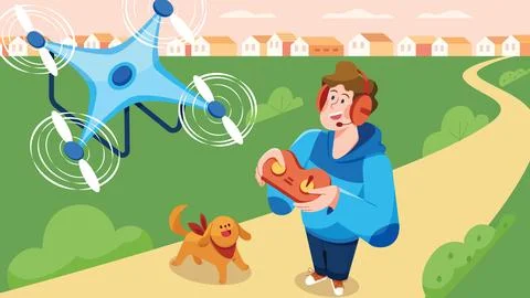 Drone Operator Flat Design イラスト素材