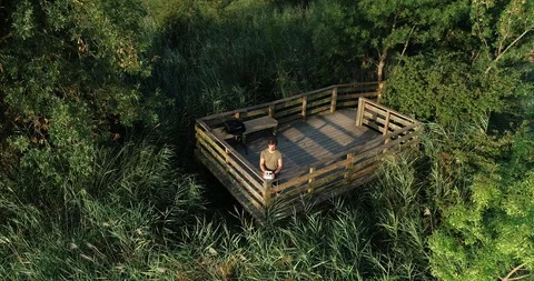 Drone operator in nature Stock Footage 101099365