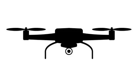 Drone or quadrocopter aerial camera icon with minimal style. Vector Illustration Stock Illustration