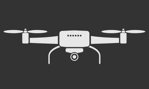 Drone or quadrocopter aerial camera icon with minimal style. Vector Illustration Stock Illustration