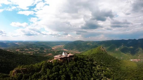 Drone orbit around Glozhene Monastery Saint George the Victorious Stock Footage 320499860