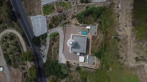 Drone orbit around lighthouse revealing sea in Italy Stock Footage 331710032