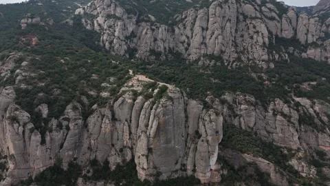 Drone orbit around stunning mountain viewpoint platform Stock Footage 321346066