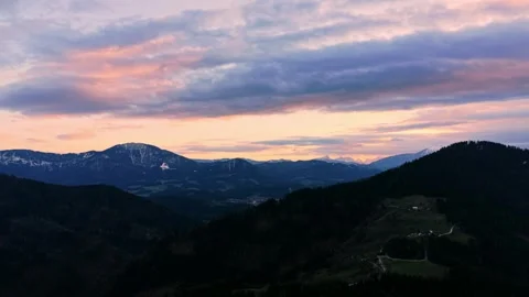 Drone orbit mountain landscape at sunset 스톡 동영상 331866741