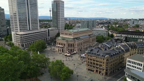 Drone Orbit of Opera of Frankfurt Stock Footage 251737495