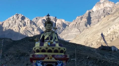 Drone Orbit Padmasambhava statue Video stock 333054745
