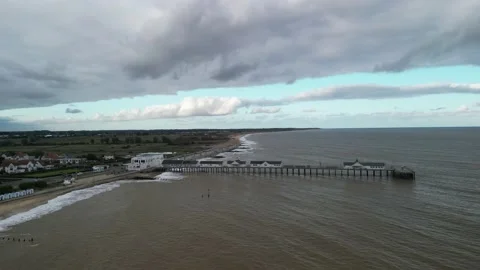 Drone orbit of Southwold Pier Stock Footage 211776940