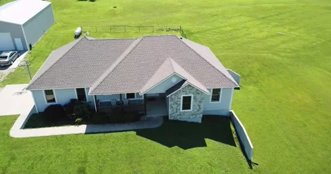 Drone Orbiting Country Home Stock Footage 201576524