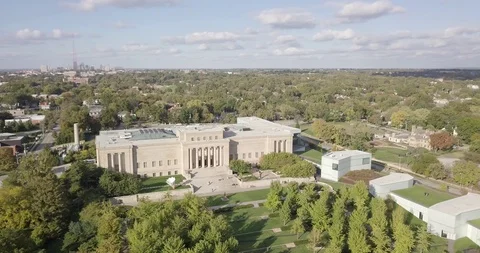 Drone Orbiting Large Museum Stock Footage 118396337