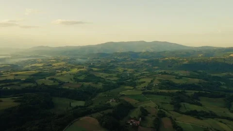 Drone orbits and captures panorama of mountain Bukulja in Serbia Stock-Footage 260008793