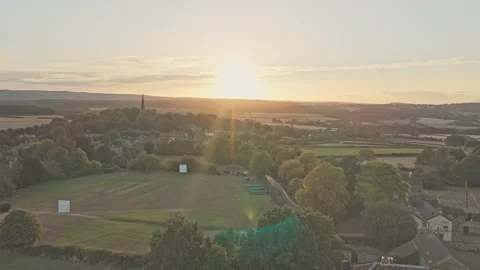 Drone orbits Wentworth’s Gothic bell tower and estate grounds, revealing 스톡 동영상 318959875
