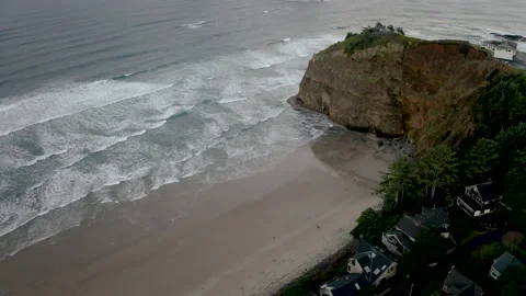 Drone Oregon Oceanside 4K 30FPS Stock Footage 135354552