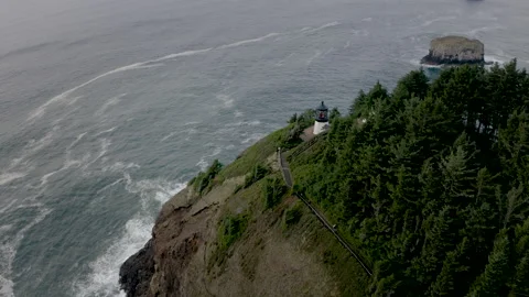 Drone Oregon Oceanside 4K 30FPS Stock Footage 135355188