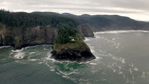 Drone Oregon Oceanside 4K 30FPS Stock Footage 135355358