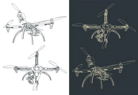 Drone outline 스톡 일러스트