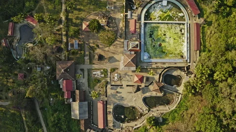 Drone Over Abandoned Resort In Forest Stock Footage 146103877