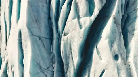 Drone Over Abstract Ice Formations On Large Glacier Video stock 162617425