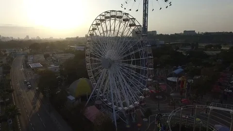 Drone over amusement park A 動画素材 84698860