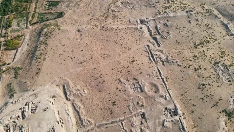 Drone over archaeological sites in the desert Stock Footage 237797715