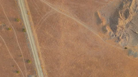 Drone over barren dehesa landscape during drought in Salamanca, Spain Stock Footage 341886603