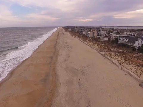 Drone over Beach Stock Footage 82574793