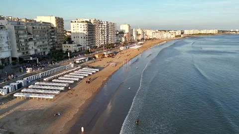Drone over the beach Stock Footage 323836297