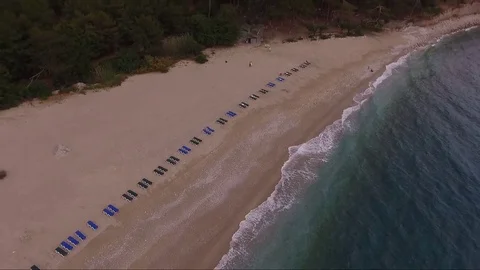 Drone over beach in Kidrak Turkey 2 Stockbeeldmateriaal 82443073