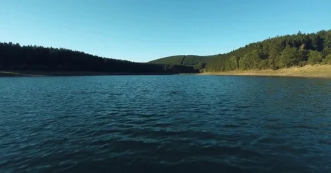 Drone Over A Beautiful Lake With Ducks Video stock 80997875