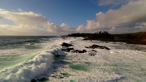 Drone Over Big Waves 1 Video stock 144149082