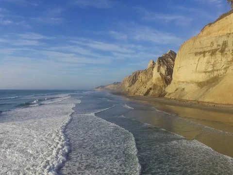 Drone over Blacks Beach Stock Footage 72574234