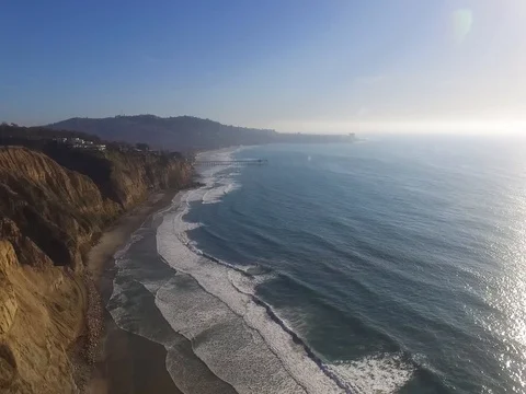 Drone over Blacks Beach Stock Footage 72574237