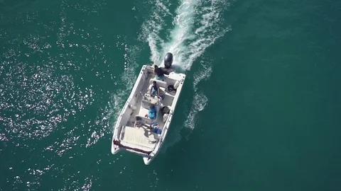Drone over Boat Stock Footage 82049744