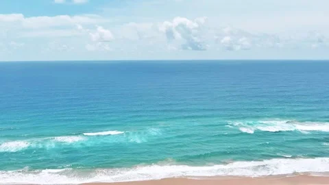 Drone over bushes, approaching beach Stock Footage 304266649