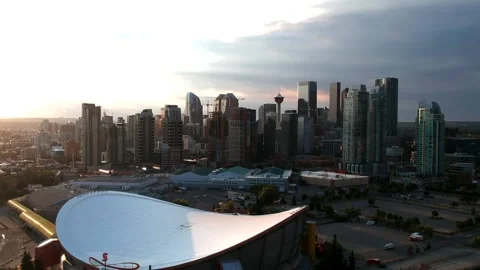 Drone over Calgary Stock Footage 140232722