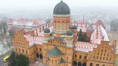 Drone over Chernivtsi, University Stock Footage 171471237