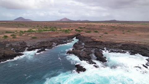 Drone over the coast of Cape Verde Video stock 328110228