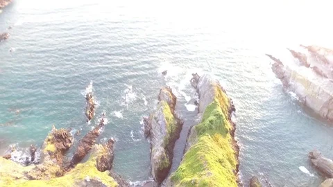 Drone over coastline Stock Footage 81187077