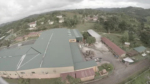 Drone over complex on mountain Stock Footage 62528054