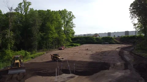 Drone Over Construction Project Stock Footage 201964857