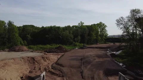 Drone Over Construction Site Stock Footage 201964858