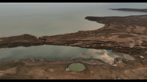 Drone Over the Dead Sea Stock Footage 270179197
